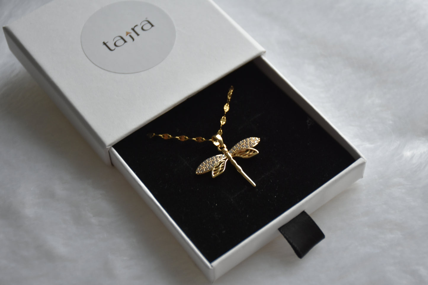 'Teevra' Stainless steel Dragonfly Necklace