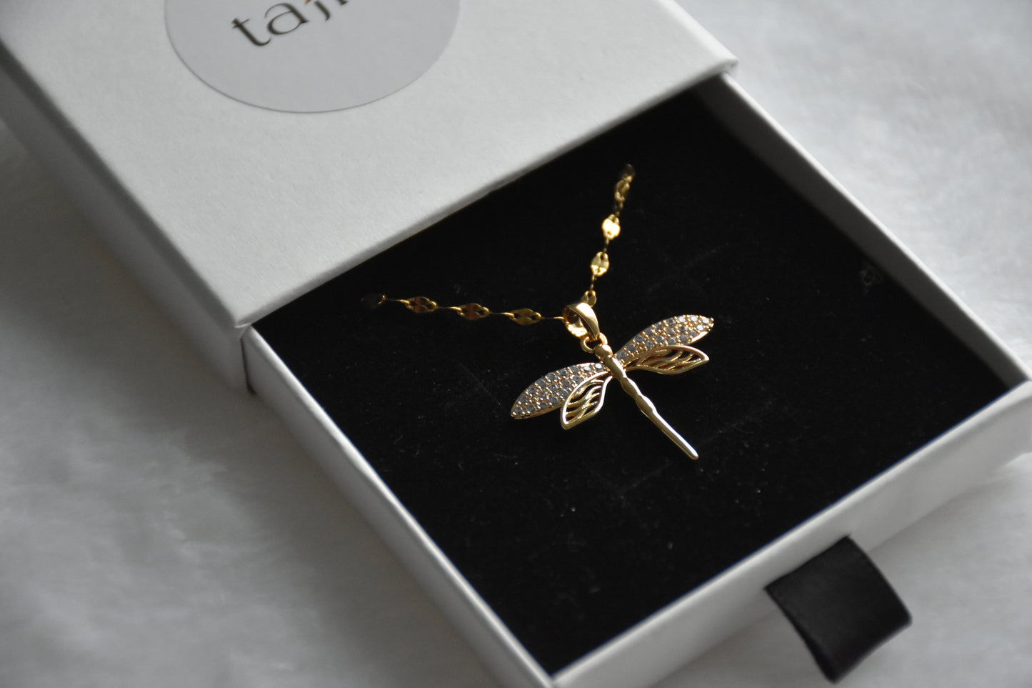 'Teevra' Stainless steel Dragonfly Necklace