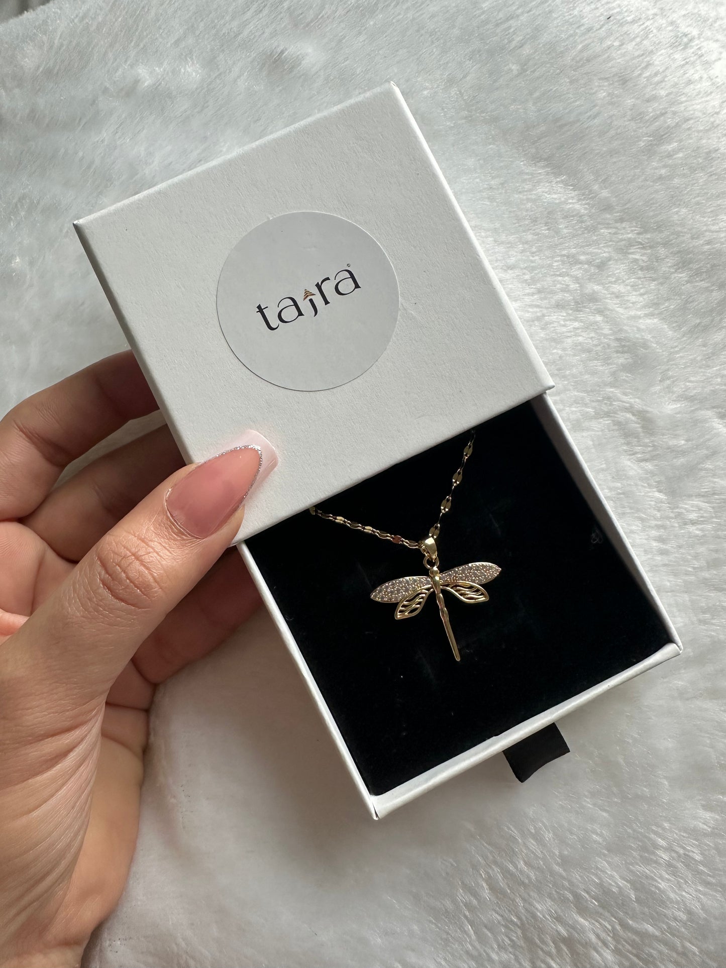 'Teevra' Stainless steel Dragonfly Necklace