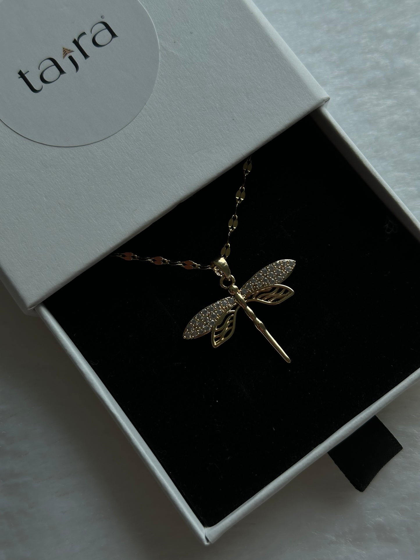 'Teevra' Stainless steel Dragonfly Necklace